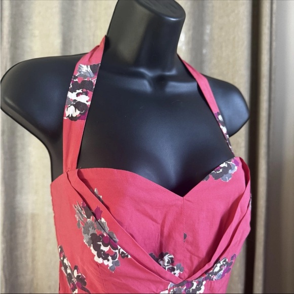 Anthropologie Girls from Savoy Halter Dress Pink Sz 12 wb Taylor Swift - Pin Up - Picture 7 of 11